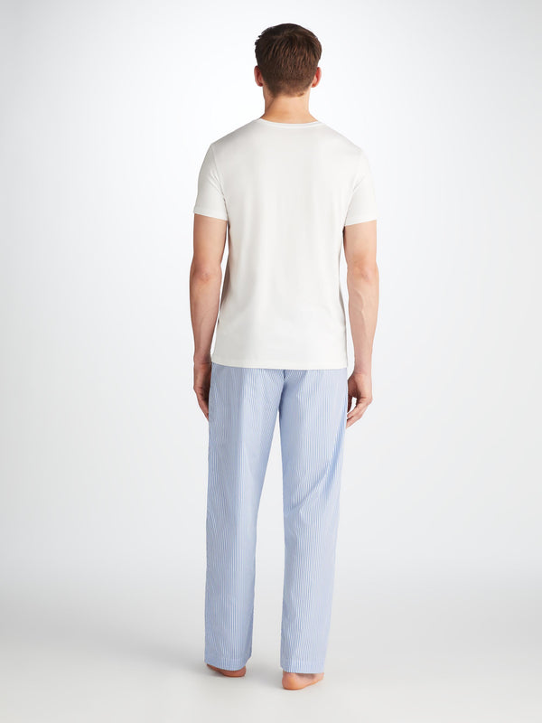 Derek Rose Men's Lounge Pants James Cotton Blue Light Blue