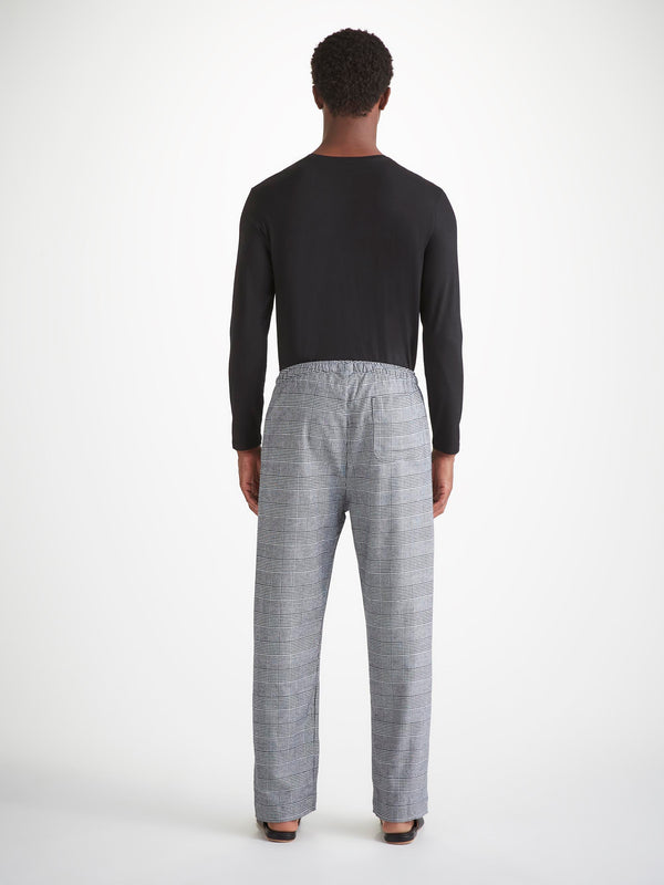 Derek Rose Men's Lounge Pants Kelburn 42 Brushed Cotton Black Black