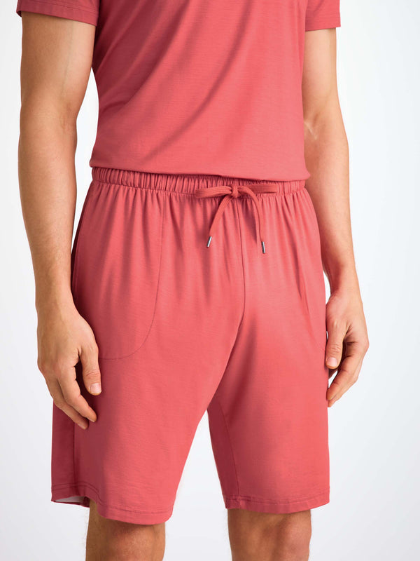 Derek Rose Men's Lounge Shorts Basel Micro Modal Stretch Apple Red Apple Red
