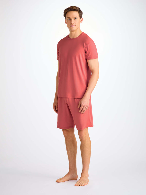 Derek Rose Men's Lounge Shorts Basel Micro Modal Stretch Apple Red Apple Red