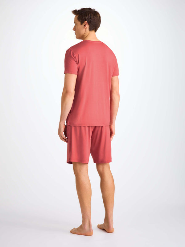 Derek Rose Men's Lounge Shorts Basel Micro Modal Stretch Apple Red Apple Red