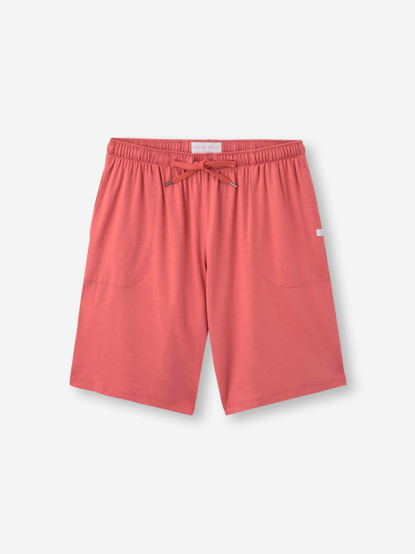 derek rose Men's Lounge Shorts Basel Micro Modal Stretch Apple Red Apple Red