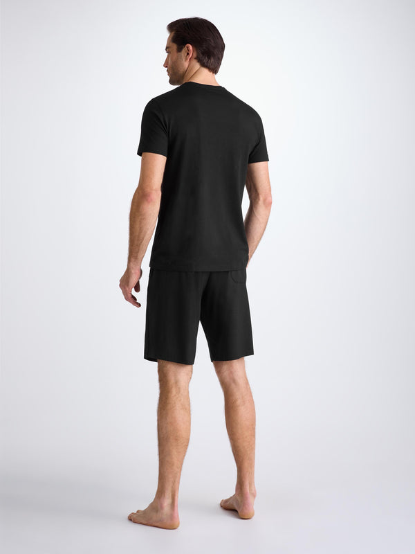Derek Rose Men's Lounge Shorts Basel Micro Modal Stretch Black Black