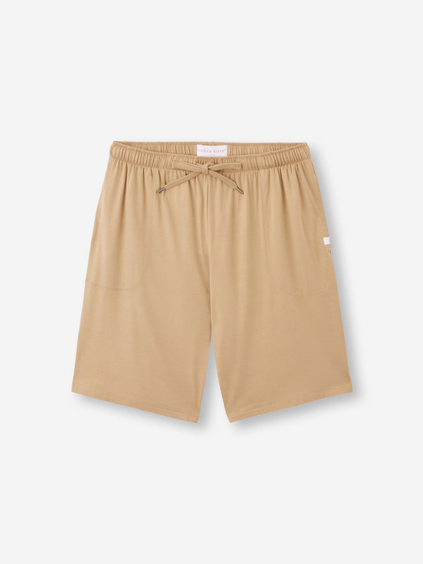derek rose Men's Lounge Shorts Basel Micro Modal Stretch Camel Camel