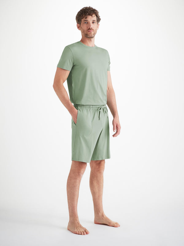 Derek Rose Men's Lounge Shorts Basel Micro Modal Stretch Eucalyptus Eucalyptus