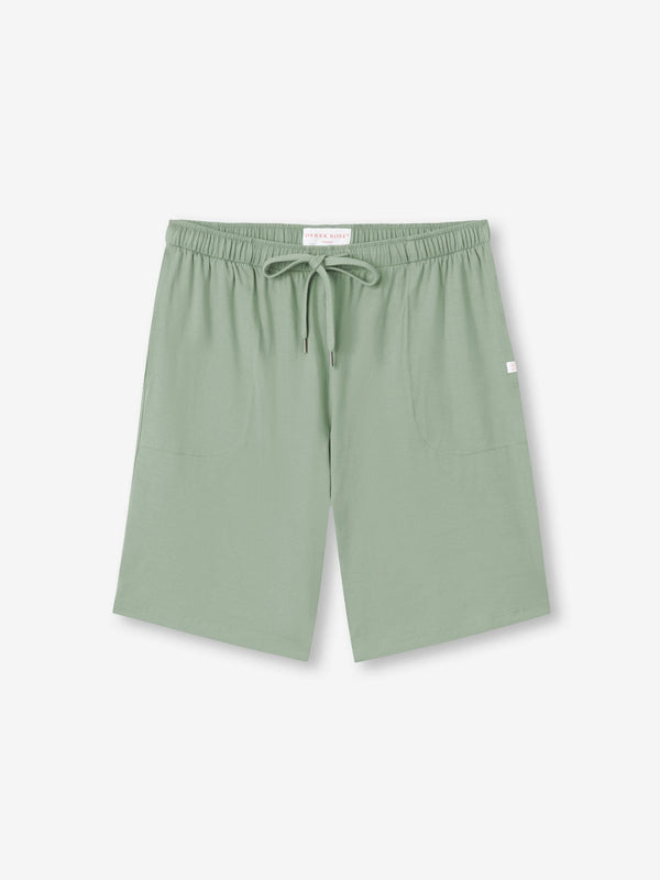 derek rose Men's Lounge Shorts Basel Micro Modal Stretch Eucalyptus Eucalyptus