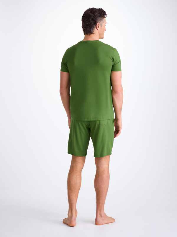 Derek Rose Men's Lounge Shorts Basel Micro Modal Stretch Leaf Green Leaf Green