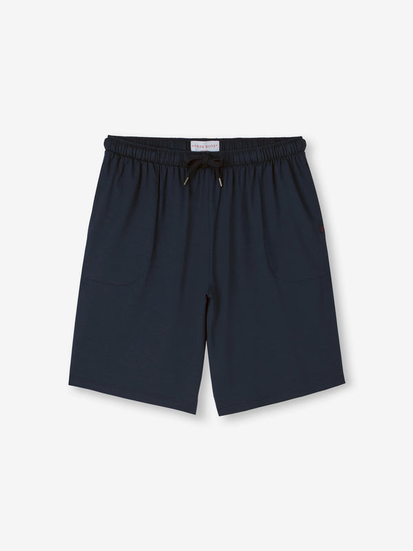 derek rose Men's Lounge Shorts Basel Micro Modal Stretch Navy Navy