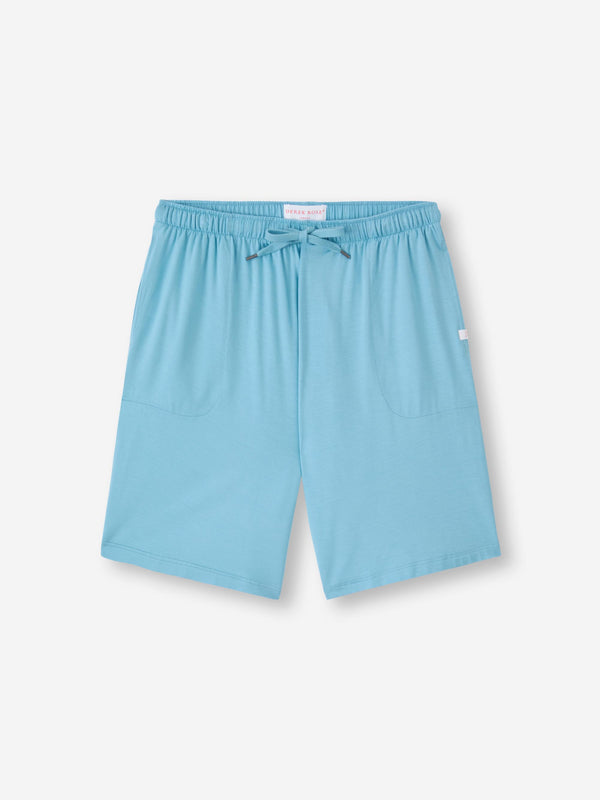 derek rose Men's Lounge Shorts Basel Micro Modal Stretch Ocean Blue Ocean Blue