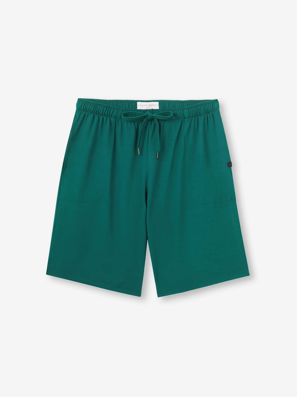 derek rose Men's Lounge Shorts Basel Micro Modal Stretch Pine Green Pine Green