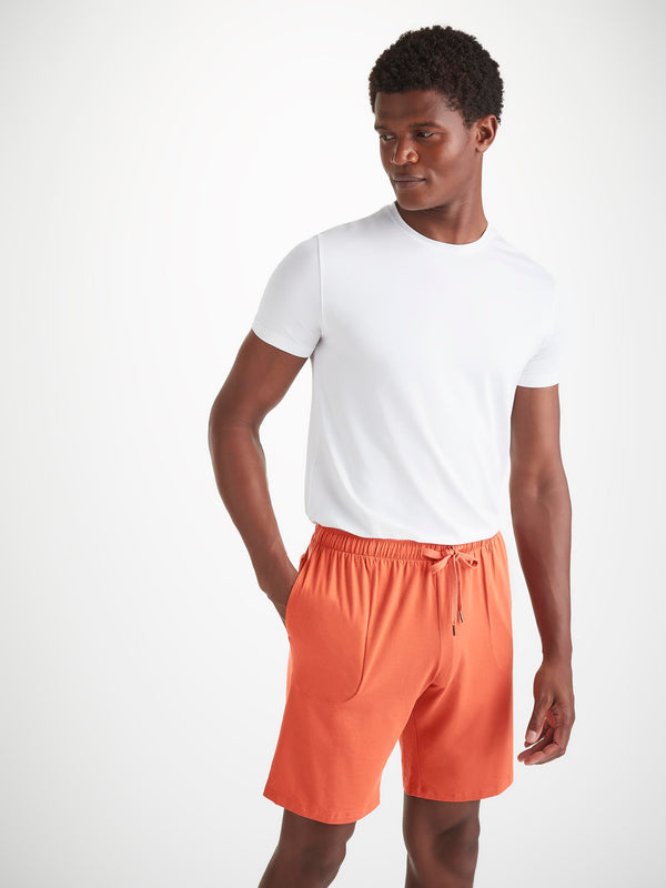 Derek Rose Men's Lounge Shorts Basel Micro Modal Stretch Spiced Orange Spiced Orange