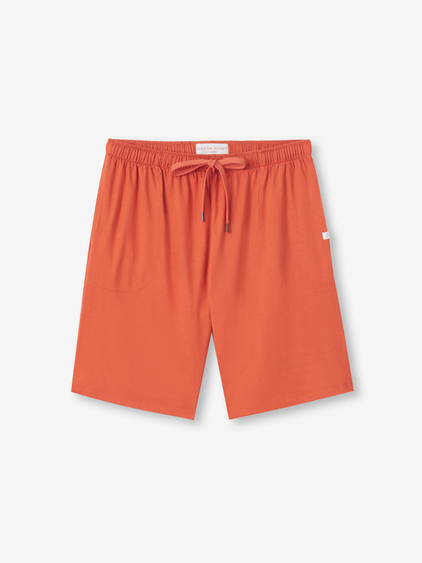 derek rose Men's Lounge Shorts Basel Micro Modal Stretch Spiced Orange Spiced Orange