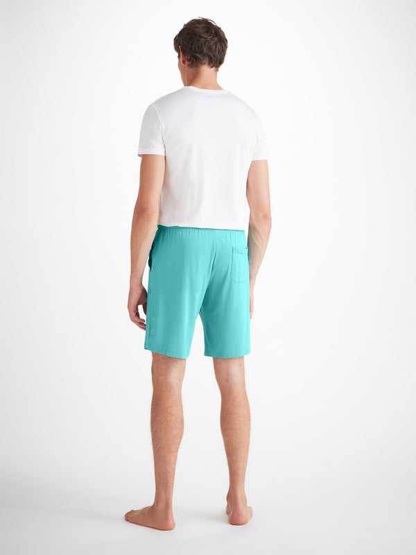 Derek Rose Men's Lounge Shorts Basel Micro Modal Stretch Turquoise Turquoise
