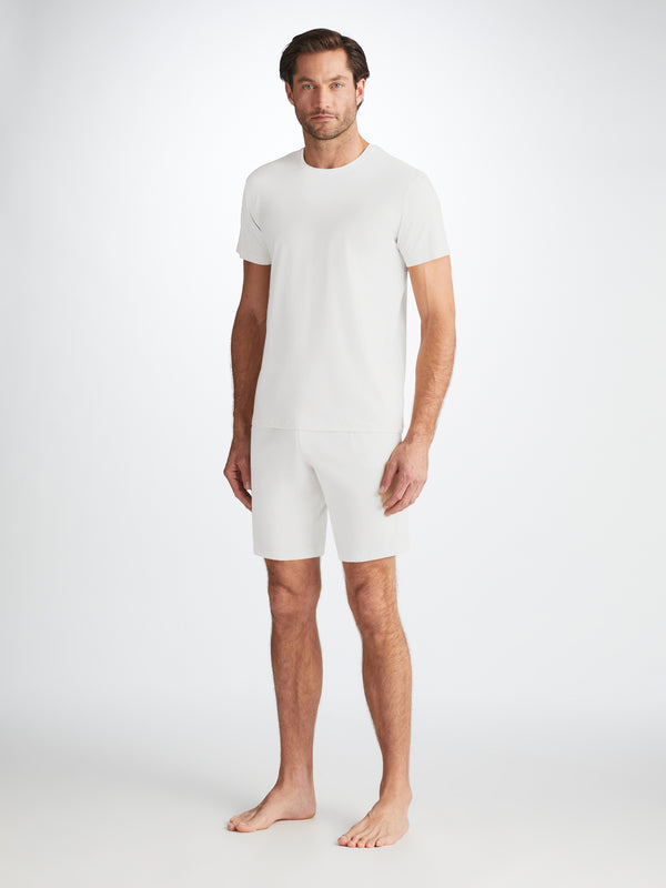 Derek Rose Men's Lounge Shorts Basel Micro Modal Stretch White White