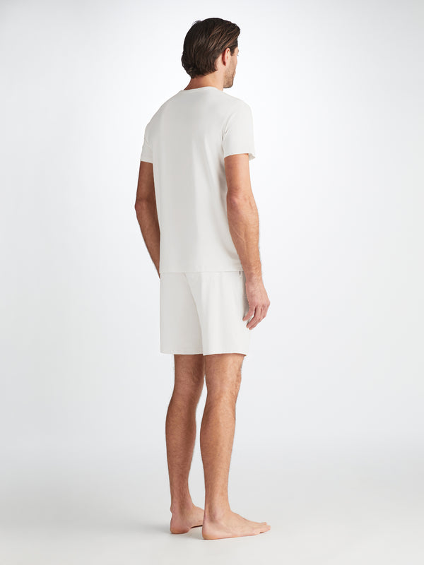 Derek Rose Men's Lounge Shorts Basel Micro Modal Stretch White White