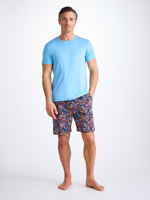Derek Rose Men's Lounge Shorts Cotton Batiste Multi Jungle Paisley Print Multi