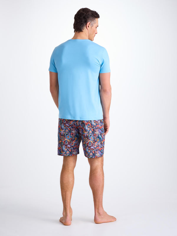 Derek Rose Men's Lounge Shorts Cotton Batiste Multi Jungle Paisley Print Multi