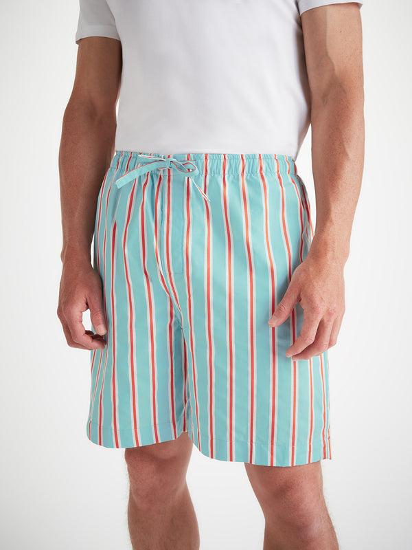 Derek Rose Men's Lounge Shorts Royal 223 Cotton Turquoise Turquoise