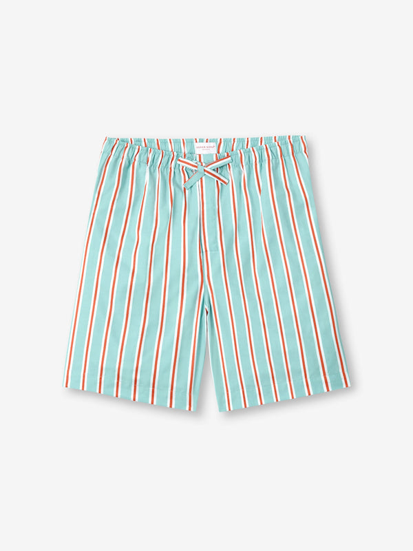 derek rose Men's Lounge Shorts Royal 223 Cotton Turquoise Turquoise