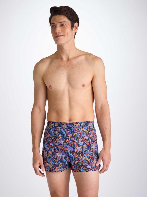 Derek Rose Men's Modern Fit Boxers Cotton Batiste Multi Jungle Paisley Print Multi