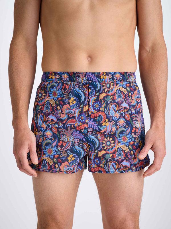 Derek Rose Men's Modern Fit Boxers Cotton Batiste Multi Jungle Paisley Print Multi