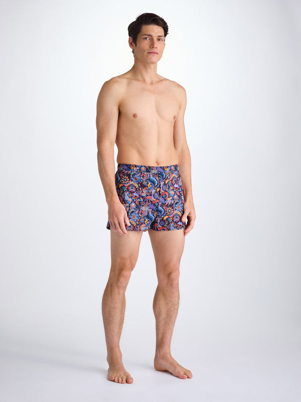 Derek Rose Men's Modern Fit Boxers Cotton Batiste Multi Jungle Paisley Print Multi