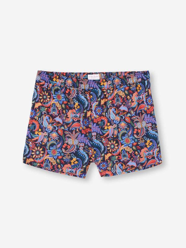 derek rose Men's Modern Fit Boxers Cotton Batiste Multi Jungle Paisley Print Multi