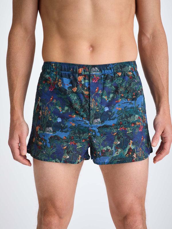 Derek Rose Men's Modern Fit Boxers Cotton Batiste Multi Midnight Jungle Print Multi