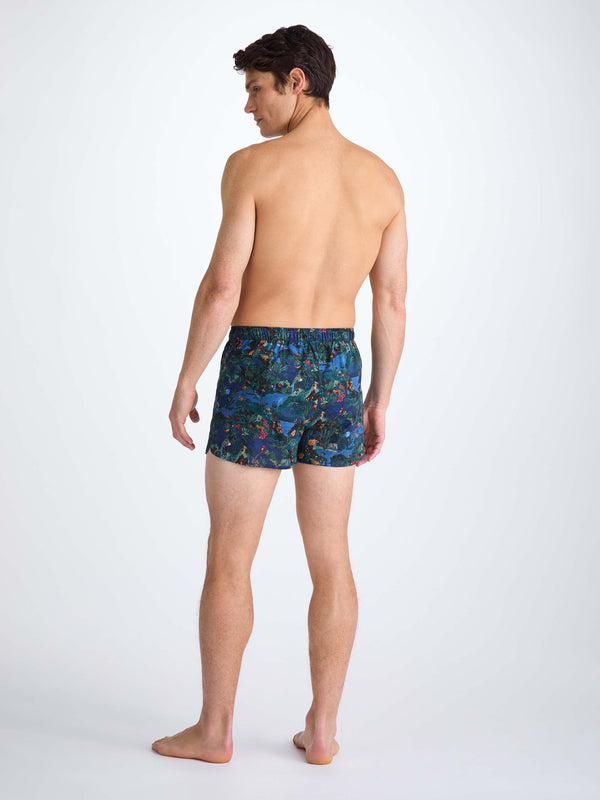 Derek Rose Men's Modern Fit Boxers Cotton Batiste Multi Midnight Jungle Print Multi