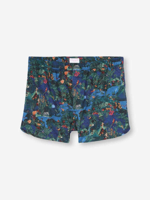 derek rose Men's Modern Fit Boxers Cotton Batiste Multi Midnight Jungle Print Multi