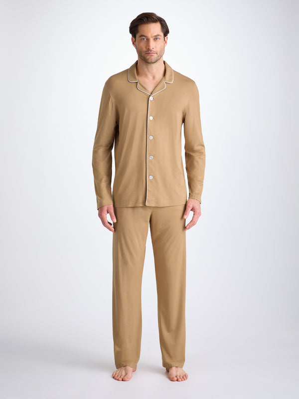 Derek Rose Men's Pajamas Basel Micro Modal Stretch Camel Camel