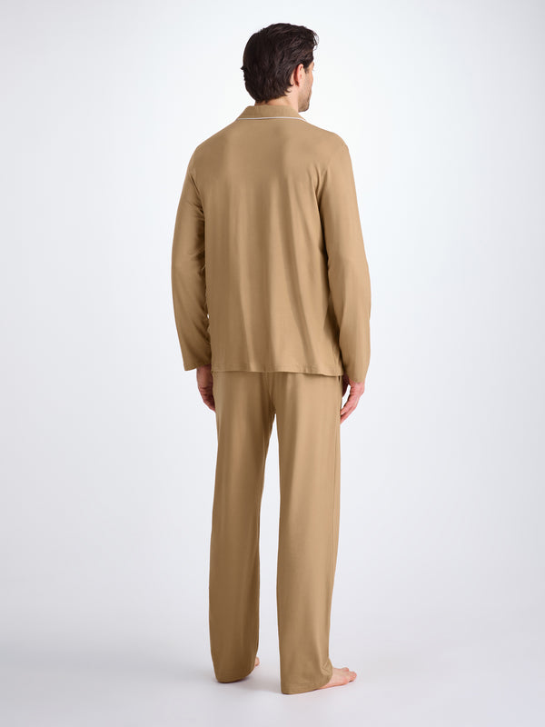 Derek Rose Men's Pajamas Basel Micro Modal Stretch Camel Camel