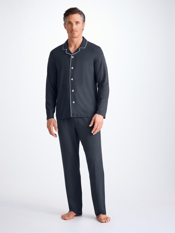 Derek Rose Men's Pajamas Basel Micro Modal Stretch Navy Navy