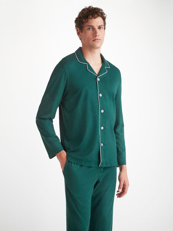 Derek Rose Men's Pajamas Basel Micro Modal Stretch Pine Green Pine Green