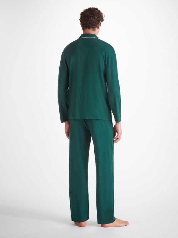 Derek Rose Men's Pajamas Basel Micro Modal Stretch Pine Green Pine Green