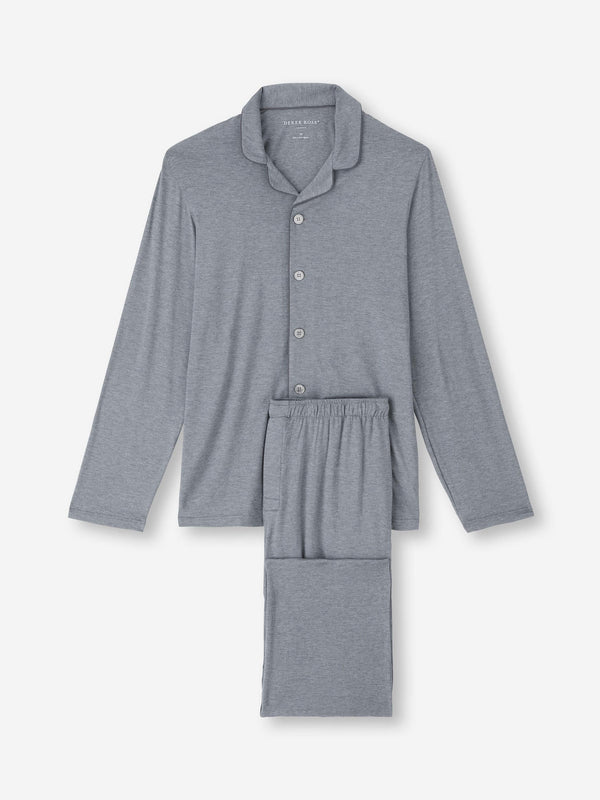 derek rose Men's Pajamas Marlowe Micro Modal Stretch Charcoal Charcoal