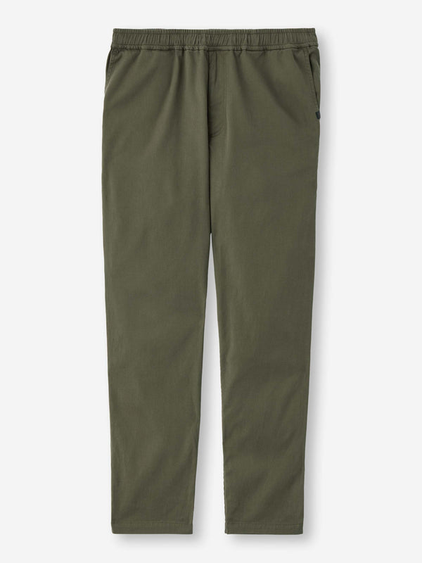 derek rose Men's Pants Harris Lyocell Cotton Khaki Khaki