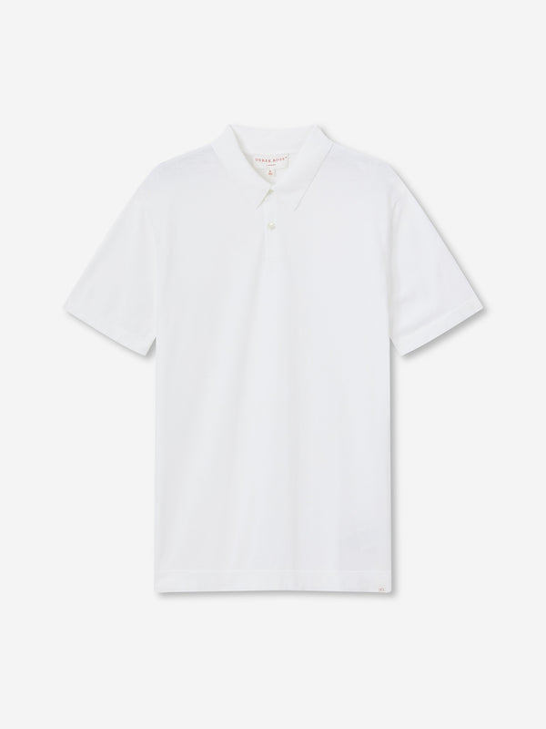 derek rose Men's Polo Shirt Jacob Sea Island Cotton White White