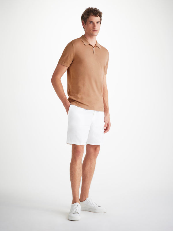 Derek Rose Men's Polo Shirts Jacob Sea Island Cotton Camel Camel