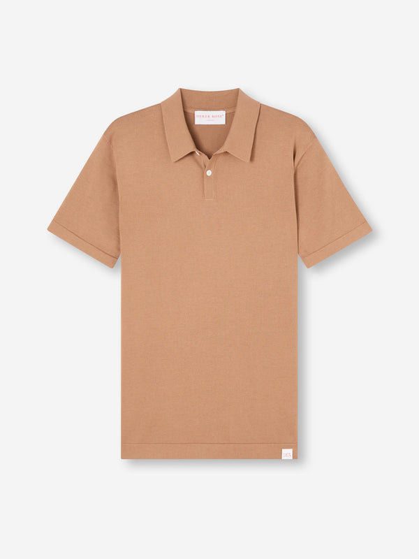 derek rose Men's Polo Shirts Jacob Sea Island Cotton Camel Camel