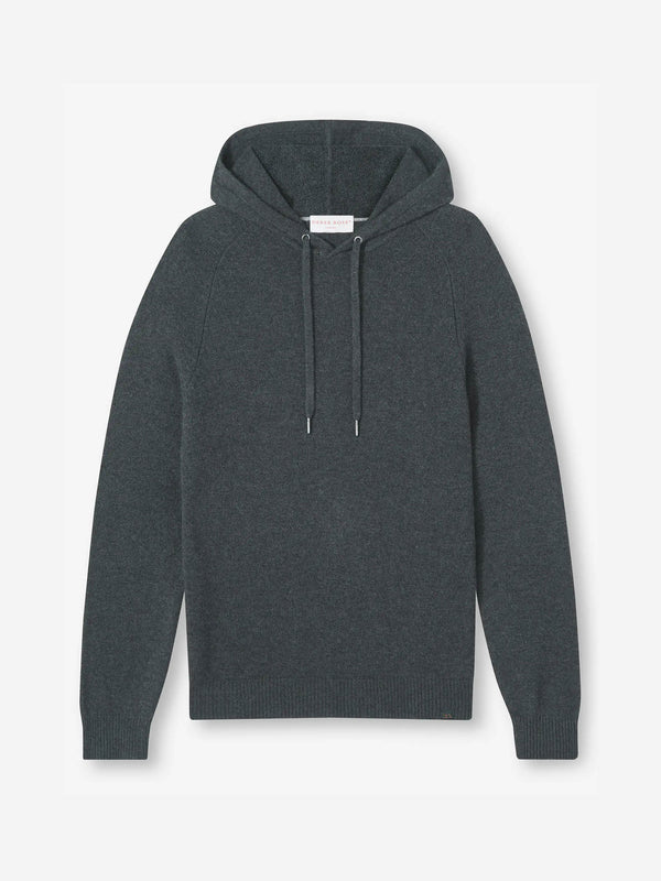 derek rose Men's Pullover Hoodie Dominic Cashmere Charcoal Charcoal