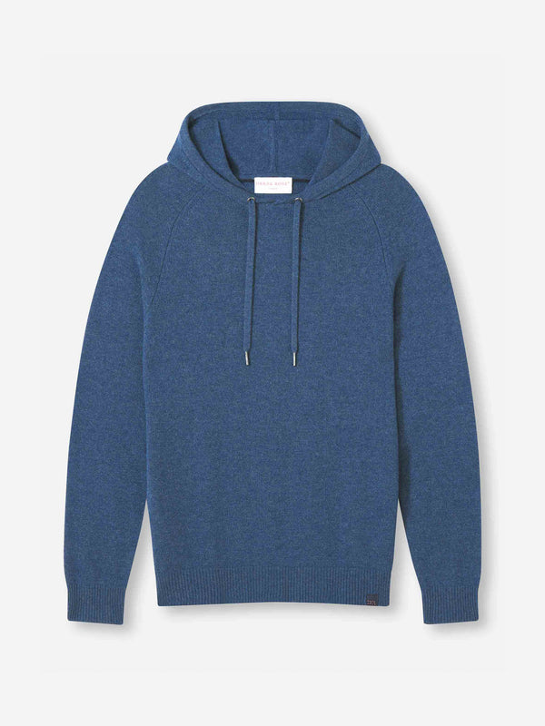 derek rose Men's Pullover Hoodie Dominic Cashmere Dark Blue Dark Blue