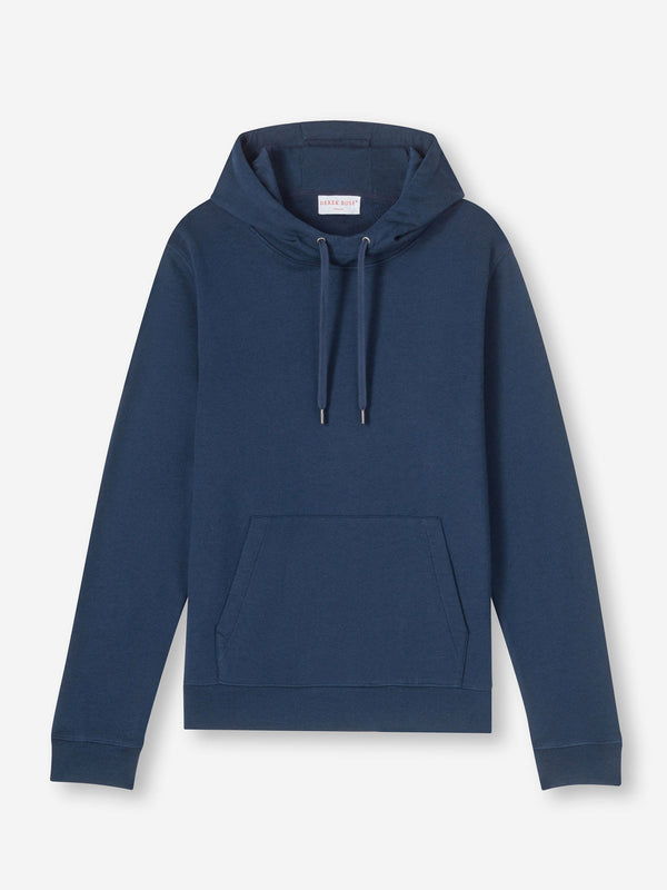 derek rose Men's Pullover Hoodie Quinn Cotton Modal Navy Navy