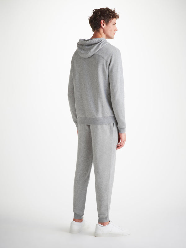 Derek Rose Men's Pullover Hoodie Quinn Cotton Modal Silver Silver