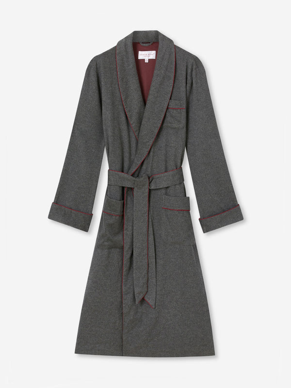 derek rose Men's Robe Duke Cashmere Charcoal Charcoal