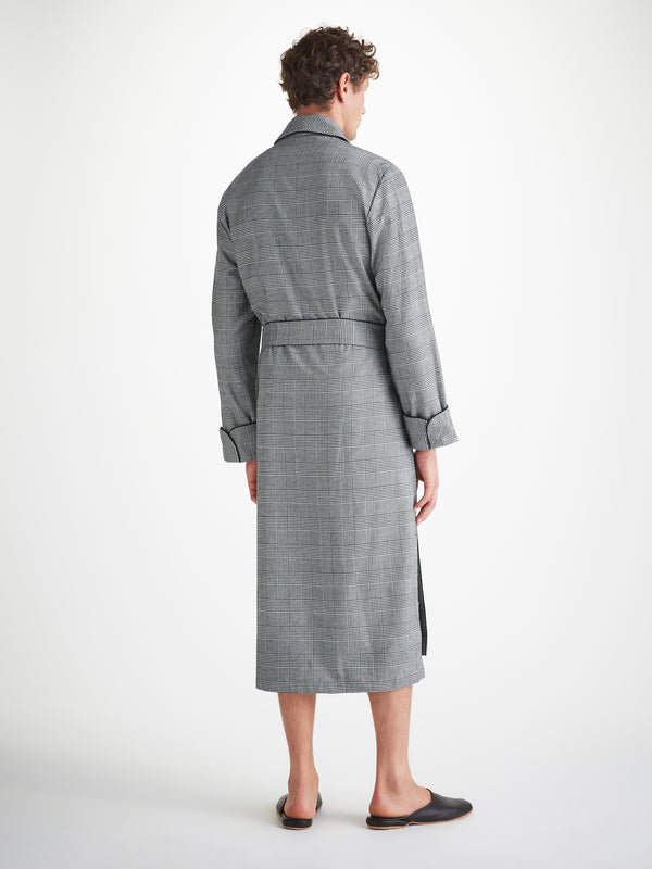 Derek Rose Men's Robe Kelburn 42 Brushed Cotton Black Black