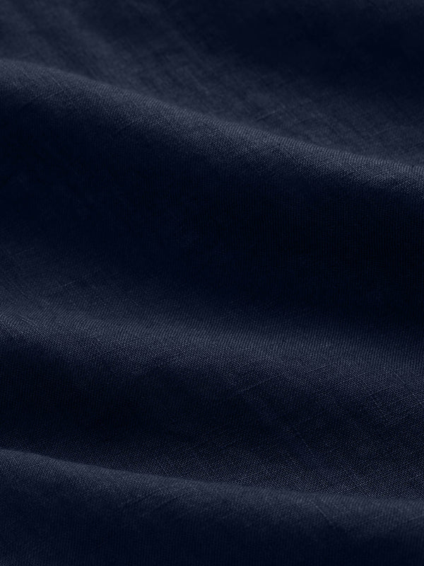Derek Rose Men's Short Pajamas Sicily Linen Navy Navy