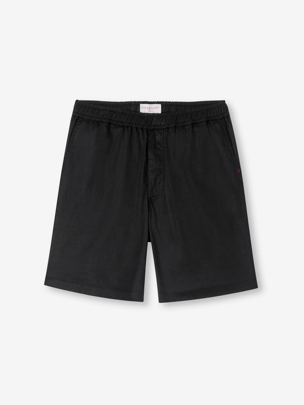 derek rose Men's Shorts Harris Lyocell Cotton Black Black