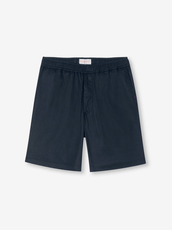 derek rose Men's Shorts Harris Lyocell Cotton Navy Navy