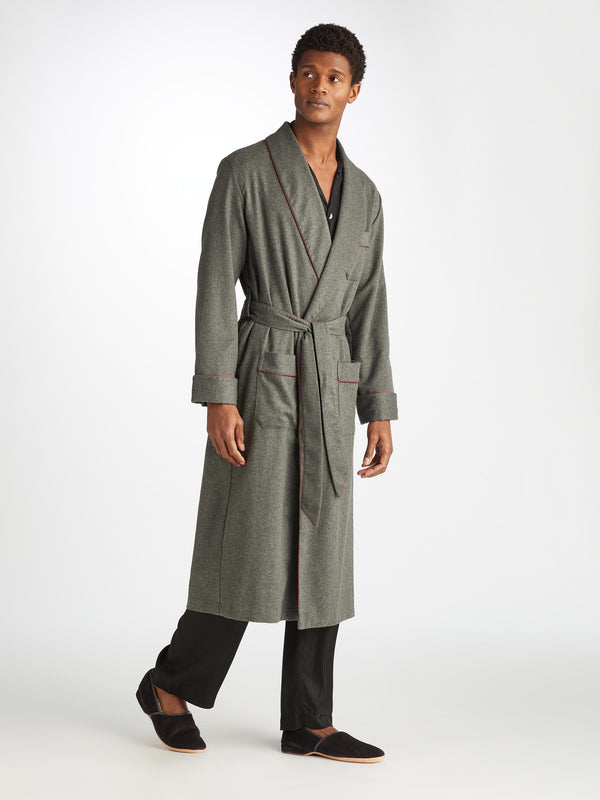 Derek Rose Men's Slippers Crawford Suede Sheepskin Black Black